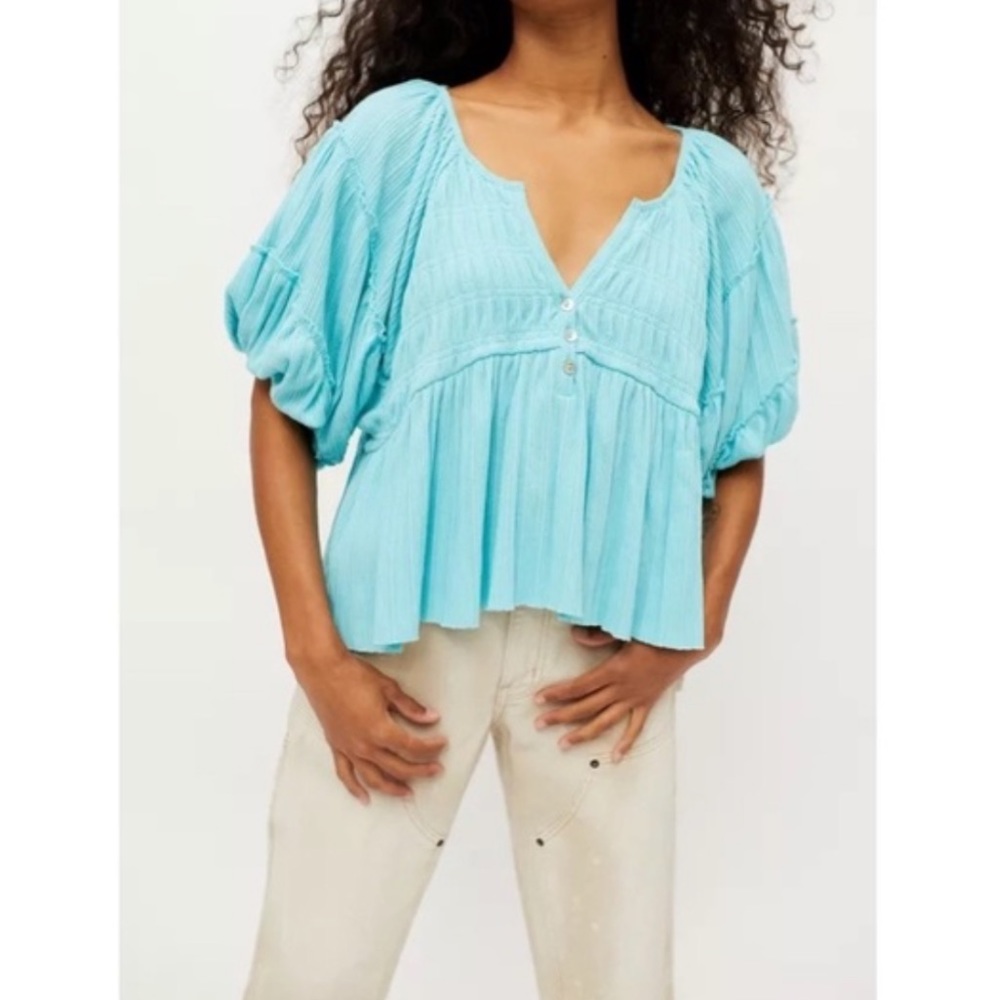 NWT Urban Outfitters Crop Top Peasant Balloon Sleeve X28